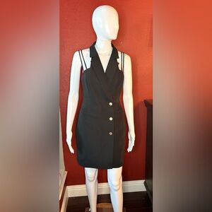 Anthropologie Boskemper Veronica Black Tuxedo Mini Dress Size S
